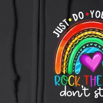 Test Day Rock The Test Teacher Testing Day Rainbow Teacher Full Zip Hoodie