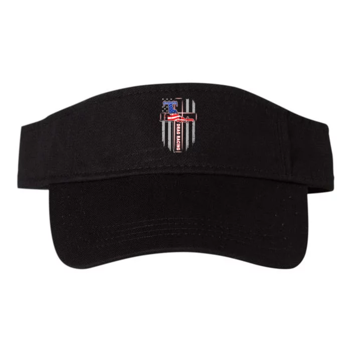 T Drag Racing A Proud Christian Lover God American Flag Valucap Bio-Washed Visor