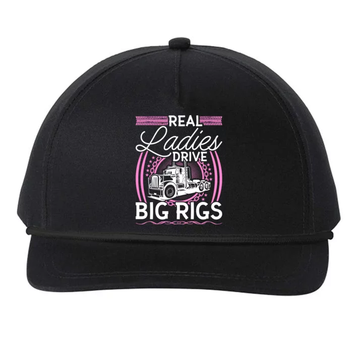 Truck Driver Real Ladies Drive Big Rigs Trucker Great Gift Snapback Five-Panel Rope Hat