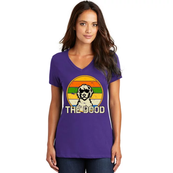 The Dood Retro Dog Women's V-Neck T-Shirt