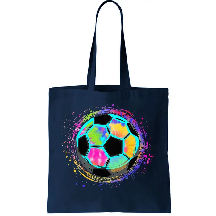 Tie Dye Soccer Ball for All Soccer Lovers Tote Bag