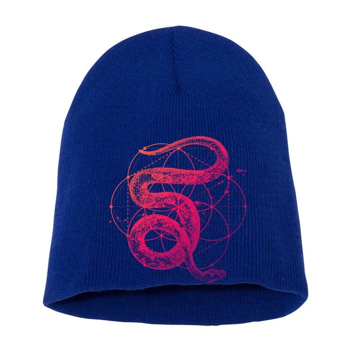 The Dharma Store Sacred Geometry Seed Of Life Snake Gift Short Acrylic Beanie