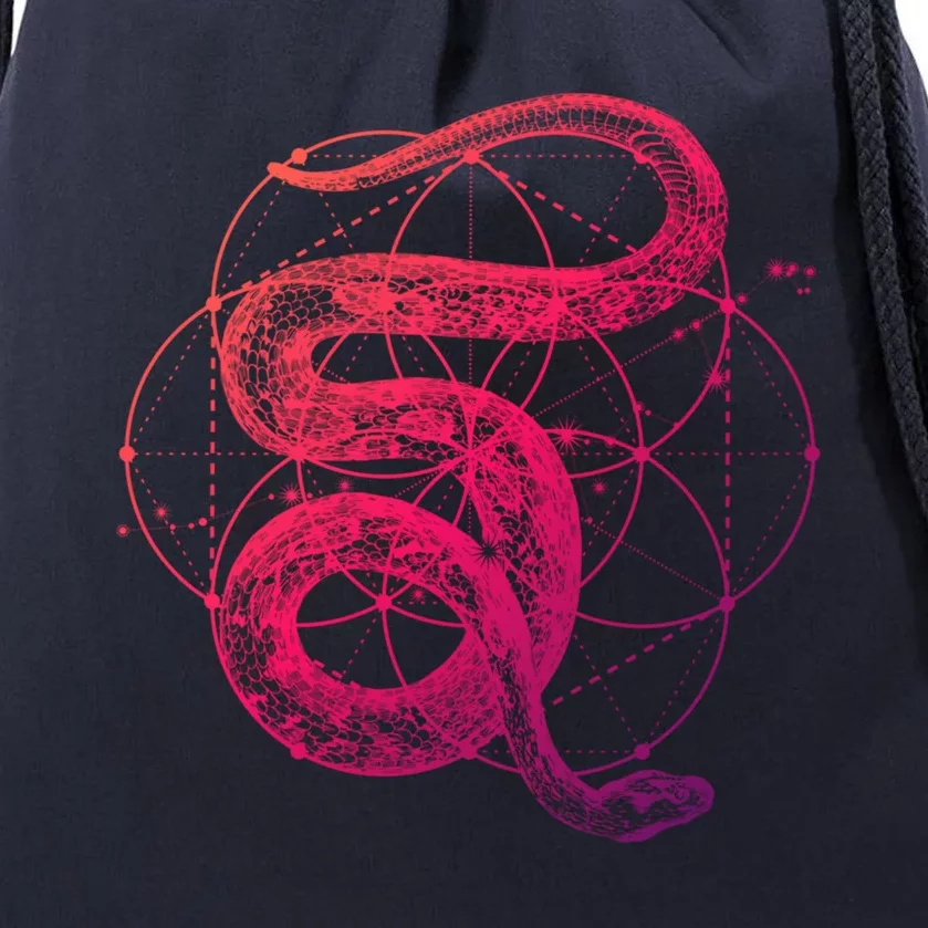 The Dharma Store Sacred Geometry Seed Of Life Snake Gift Drawstring Bag