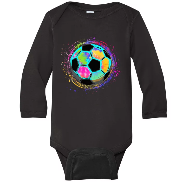 Tie Dye Soccer Ball For All Soccer Lovers Baby Long Sleeve Bodysuit