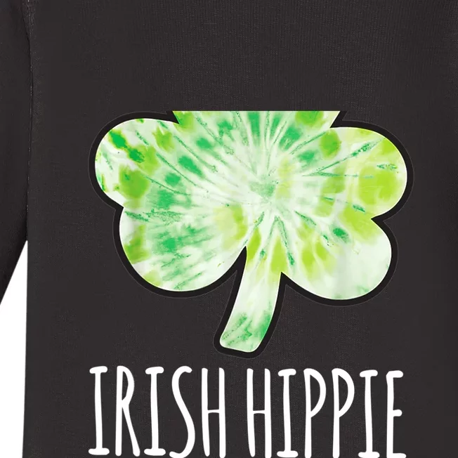 Tie Dye Shamrock Irish Hippie Clover Saint Patricks Day Baby Long Sleeve Bodysuit