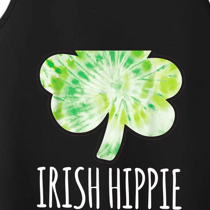 Tie Dye Shamrock Irish Hippie Clover Saint Patricks Day Performance Tank