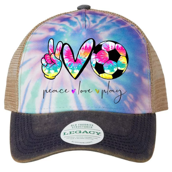 Tie Dye Soccer For Teen Peace Love Play Soccer Cute Gift Legacy Tie Dye Trucker Hat