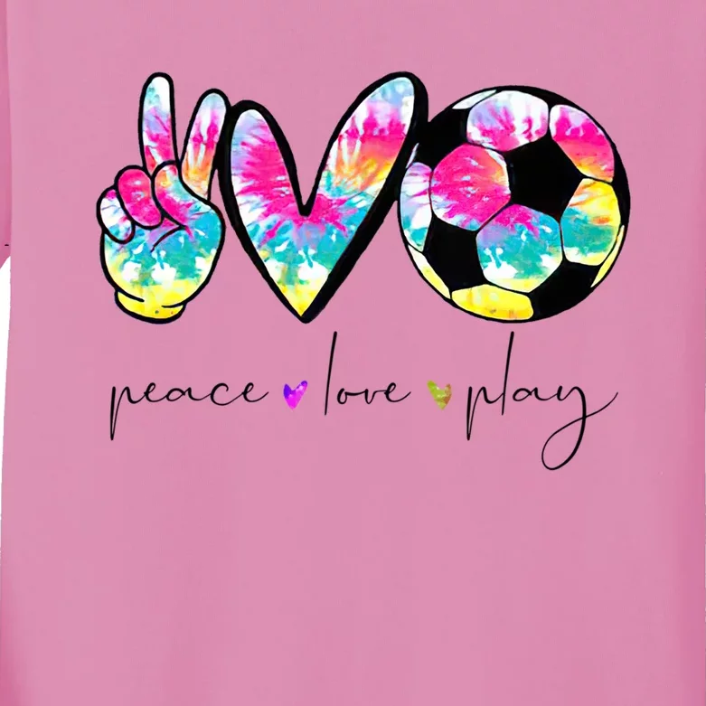 Tie Dye Soccer For Teen Peace Love Play Soccer Cute Gift Kids Long Sleeve Shirt