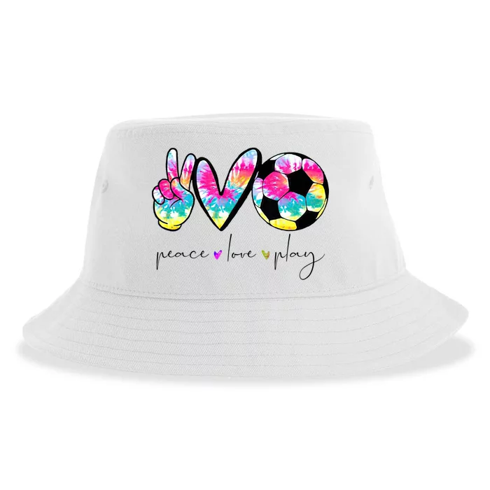 Tie Dye Soccer For Teen Peace Love Play Soccer Cute Gift Sustainable Bucket Hat