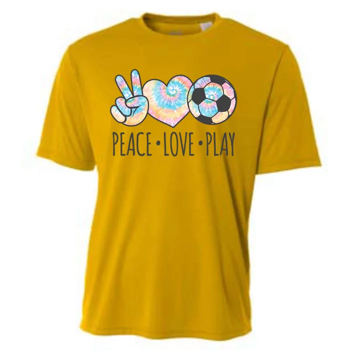 Tie Dye Soccer For Teen Girls Peace Love Play Gift Cooling Performance Crew T-Shirt