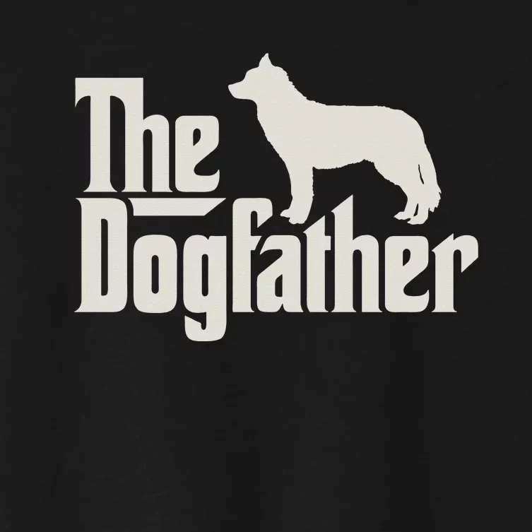 The Dogfather Siberian Husky Dog Dad Pullover Hoodie Women's Crop Top Tee