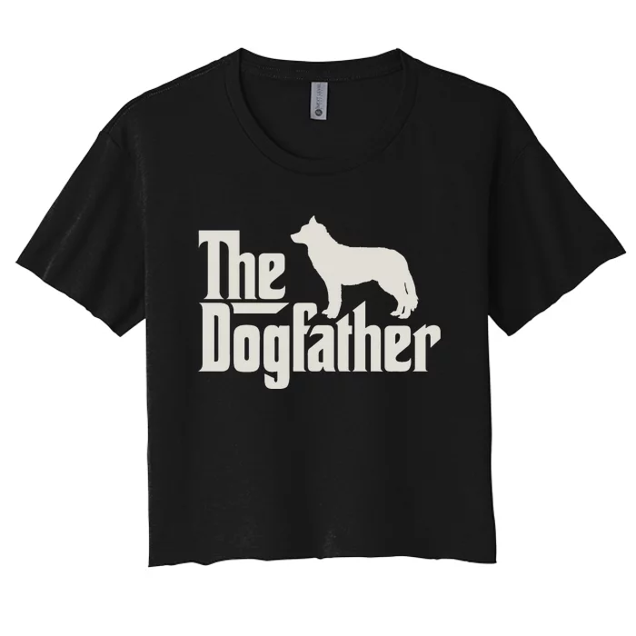 The Dogfather Siberian Husky Dog Dad Pullover Hoodie Women's Crop Top Tee