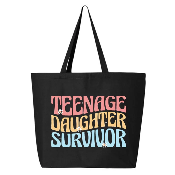 Teenage Daughter Survivor Groovy Dad Mom FatherS Day Gift 25L Jumbo Tote