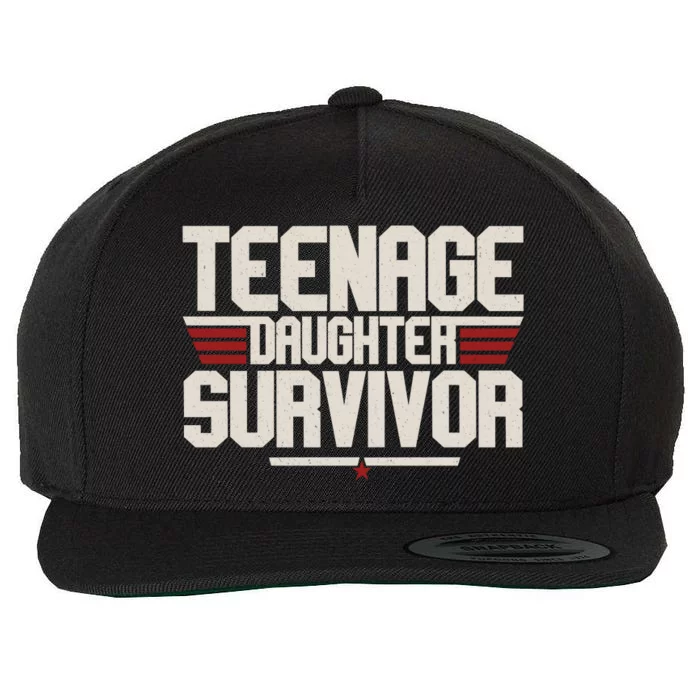 Teenage Daughter Survivor Funny Parent Gift Wool Snapback Cap