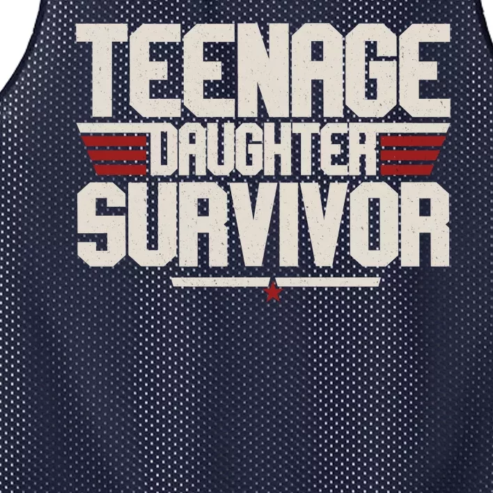 Teenage Daughter Survivor Funny Parent Gift Mesh Reversible Basketball Jersey Tank