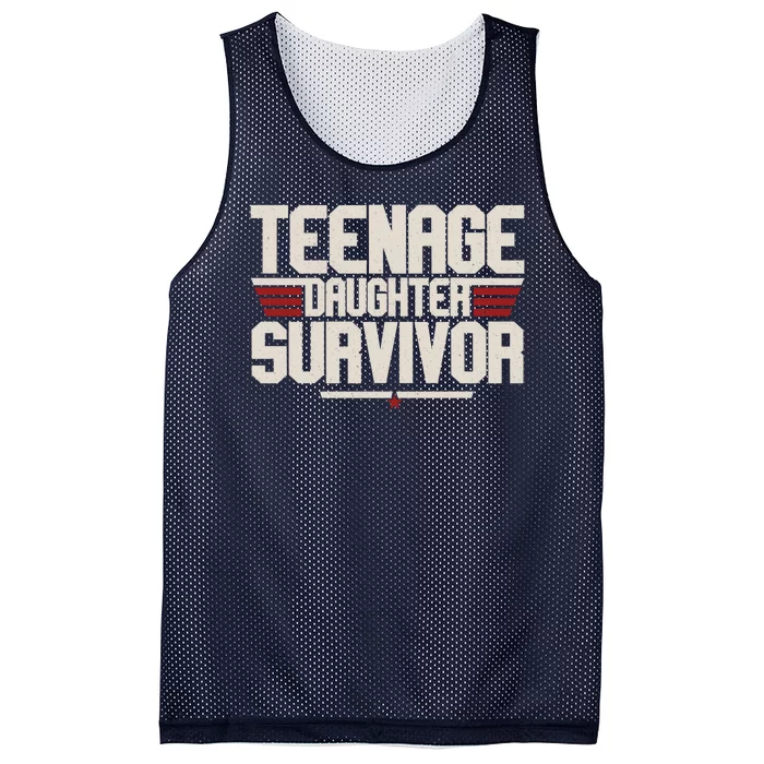 Teenage Daughter Survivor Funny Parent Gift Mesh Reversible Basketball Jersey Tank