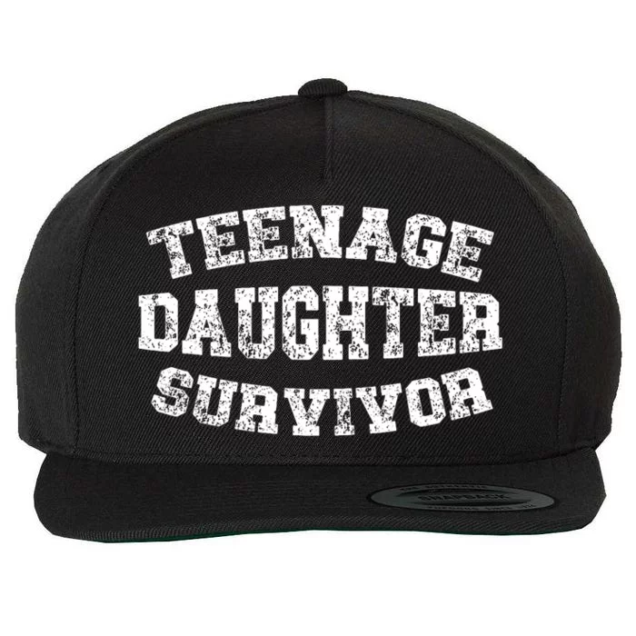 Teenage Daughter Survivor Teenager Dad Mom FatherS Day Wool Snapback Cap