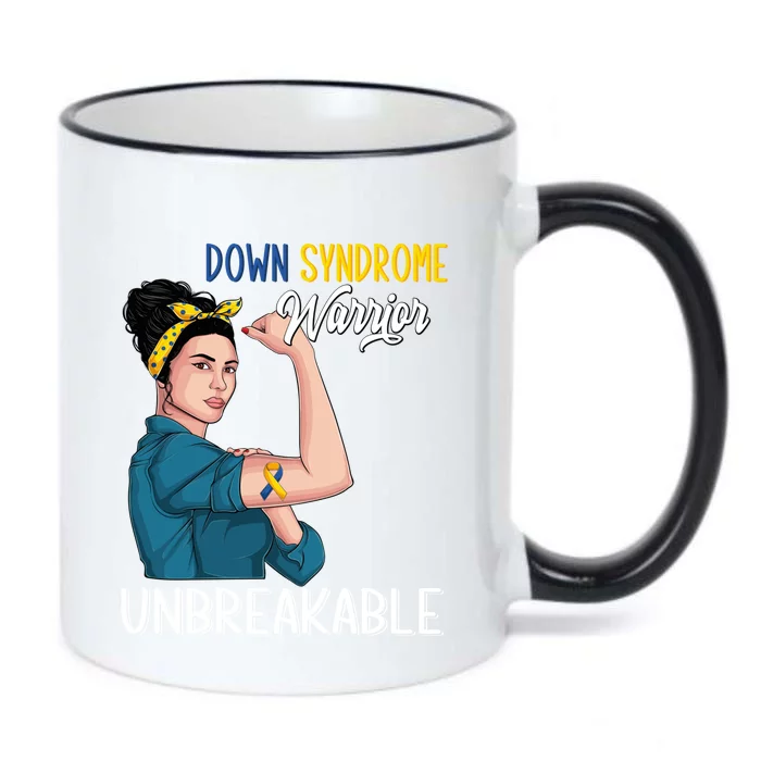 T21 Down Syndrome Awareness Warrior Unbreakable Hope Gift Black Color Changing Mug