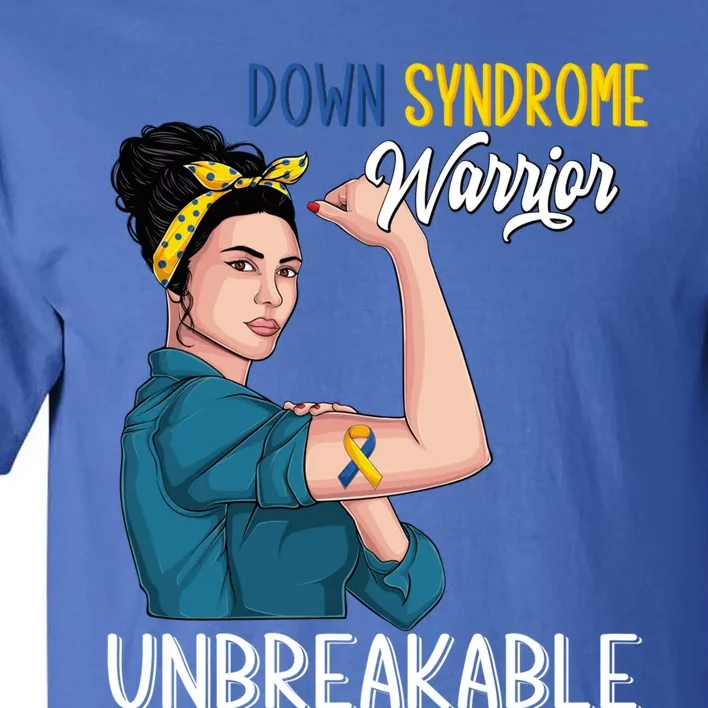 T21 Down Syndrome Awareness Warrior Unbreakable Hope Gift Tall T-Shirt