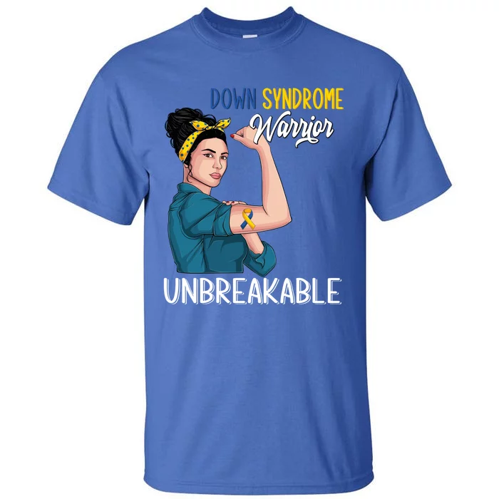 T21 Down Syndrome Awareness Warrior Unbreakable Hope Gift Tall T-Shirt