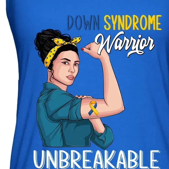 T21 Down Syndrome Awareness Warrior Unbreakable Hope Gift Ladies Essential Flowy Tank