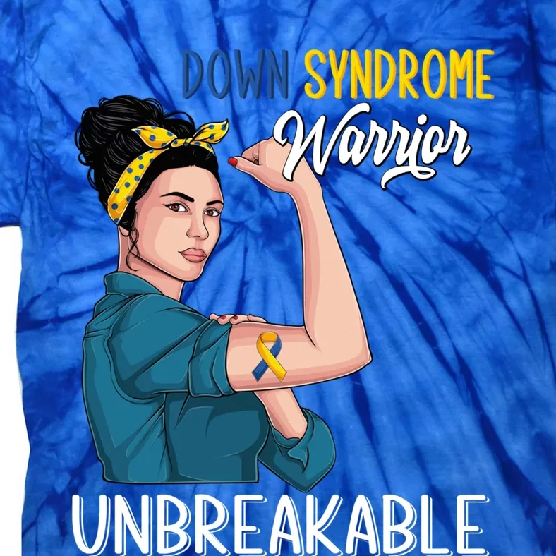 T21 Down Syndrome Awareness Warrior Unbreakable Hope Gift Tie-Dye T-Shirt