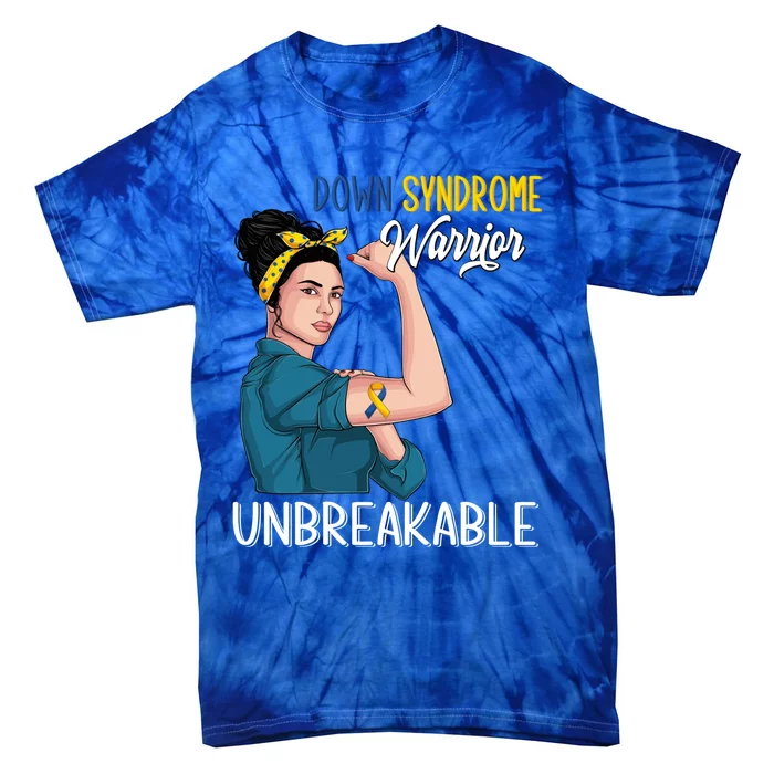 T21 Down Syndrome Awareness Warrior Unbreakable Hope Gift Tie-Dye T-Shirt