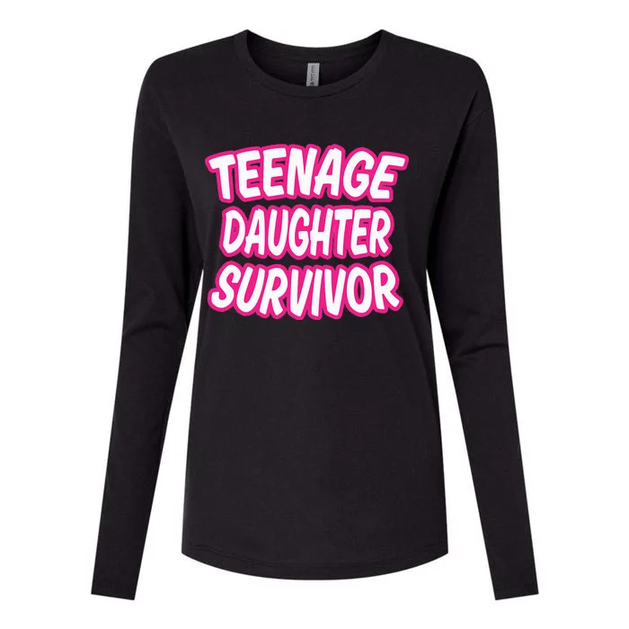 Teenage Daughter Survivor Funny Womens Cotton Relaxed Long Sleeve T-Shirt