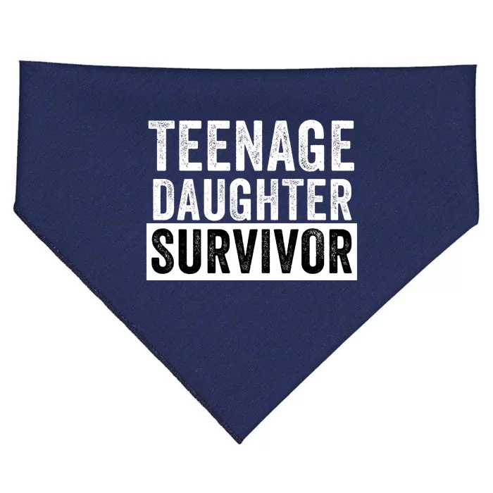 Teenage Daughter Survivor Popular Parenting Quote Funny Parent USA-Made Doggie Bandana