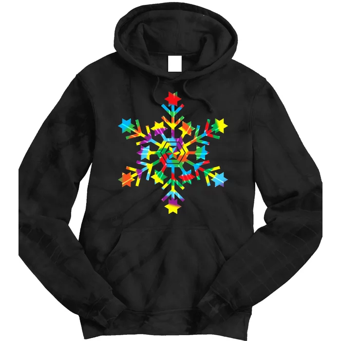 Tie Dye Snowflake Retro Hippie Christmas Holiday Xmas Gift Tie Dye Hoodie