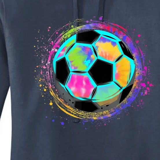 Tie Dye Soccer Ball for All Soccer Lovers Wo and Women's Pullover Hoodie