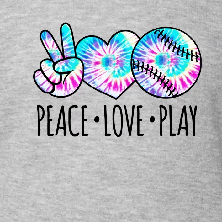 Tie Dye Softball For Teen Girls Peace Love Play Softball Gift Toddler Sweatshirt