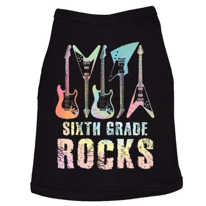 Tie Dye Sixth Grade Rocks Teacher Doggie Tank