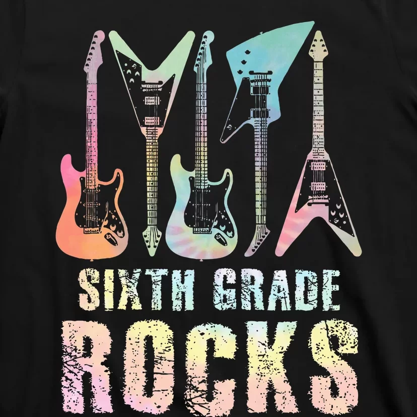 Tie Dye Sixth Grade Rocks Teacher T-Shirt