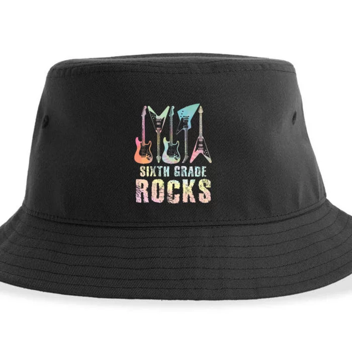 Tie Dye Sixth Grade Rocks Teacher Sustainable Bucket Hat