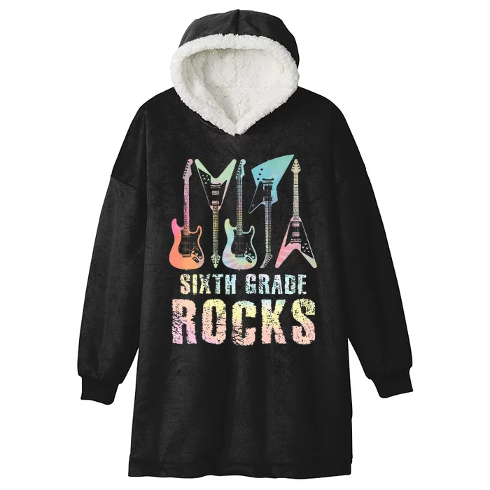 Tie Dye Sixth Grade Rocks Teacher Hooded Wearable Blanket