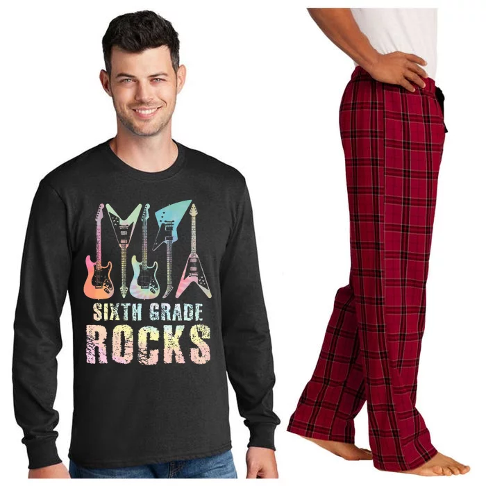 Tie Dye Sixth Grade Rocks Teacher Long Sleeve Pajama Set