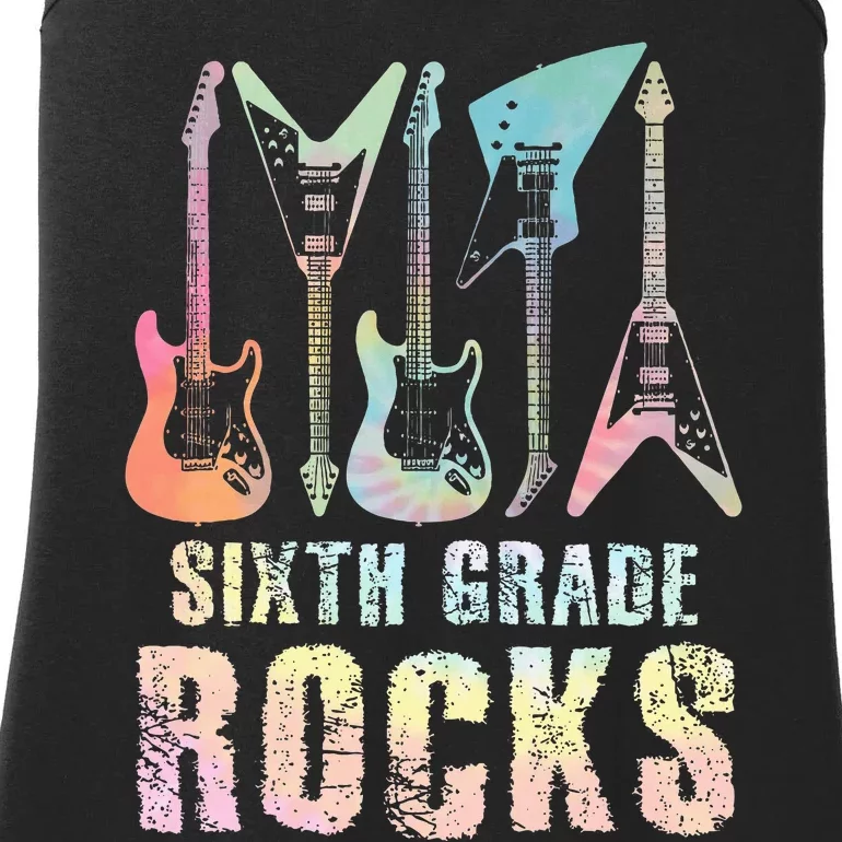 Tie Dye Sixth Grade Rocks Teacher Ladies Essential Tank