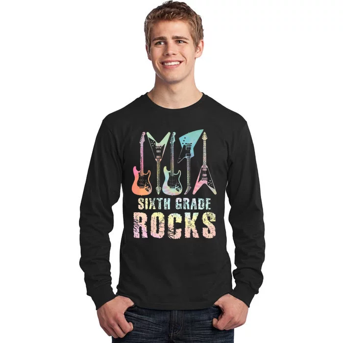 Tie Dye Sixth Grade Rocks Teacher Tall Long Sleeve T-Shirt