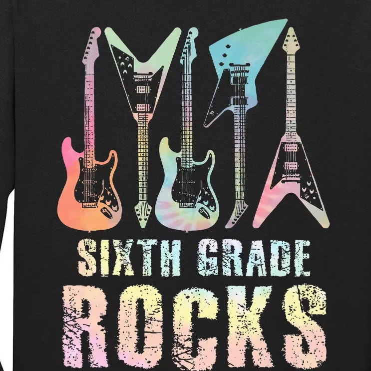 Tie Dye Sixth Grade Rocks Teacher Tall Long Sleeve T-Shirt