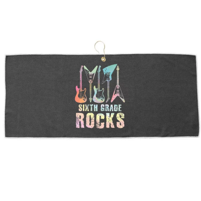 Tie Dye Sixth Grade Rocks Teacher Large Microfiber Waffle Golf Towel