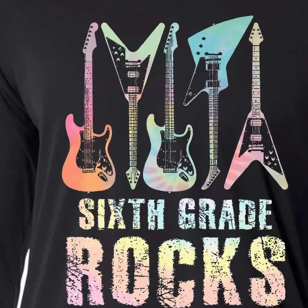 Tie Dye Sixth Grade Rocks Teacher Cooling Performance Long Sleeve Crew