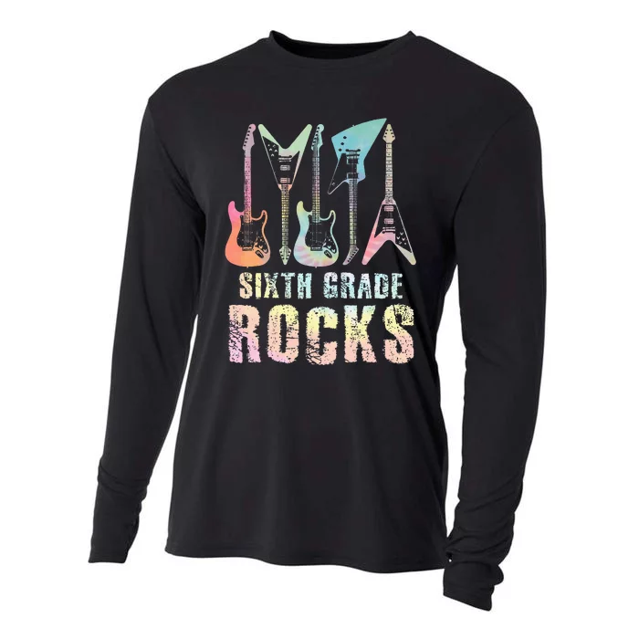 Tie Dye Sixth Grade Rocks Teacher Cooling Performance Long Sleeve Crew