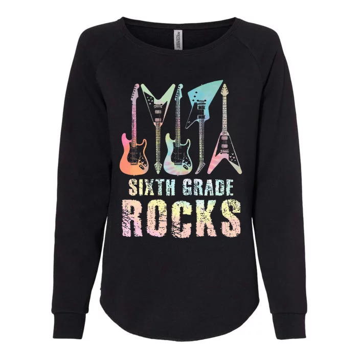 Tie Dye Sixth Grade Rocks Teacher Womens California Wash Sweatshirt