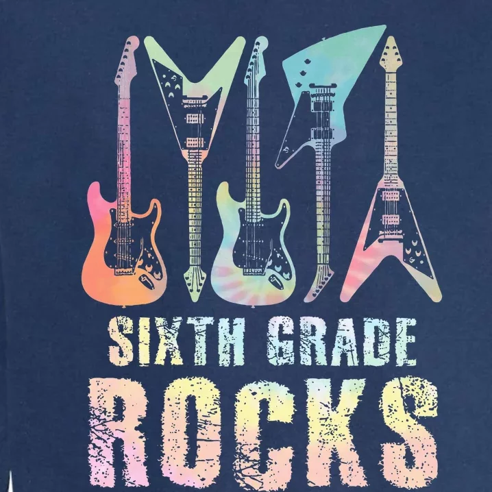 Tie Dye Sixth Grade Rocks Teacher Garment-Dyed Sweatshirt