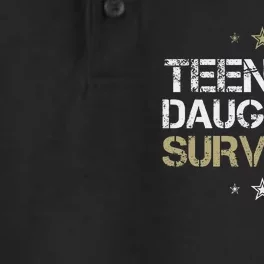 Teenage Daughter Survivor Funny Parent Dry Zone Grid Performance Polo