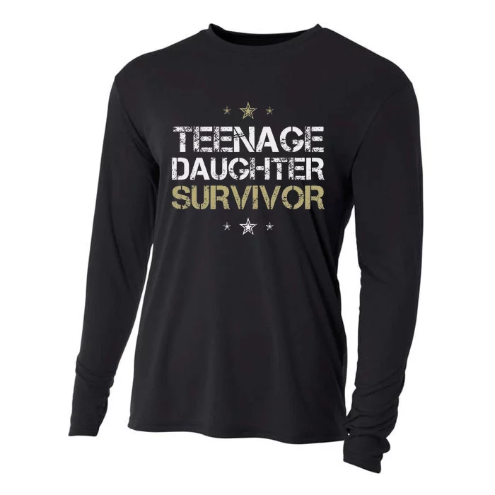 Teenage Daughter Survivor Funny Parent Cooling Performance Long Sleeve Crew