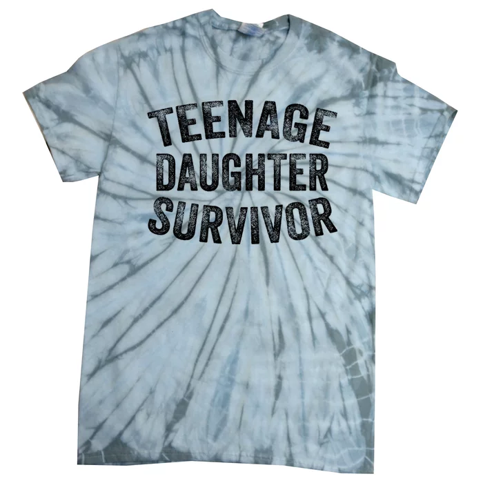 Teenage Daughter Survivor Funny Vintage Tie-Dye T-Shirt