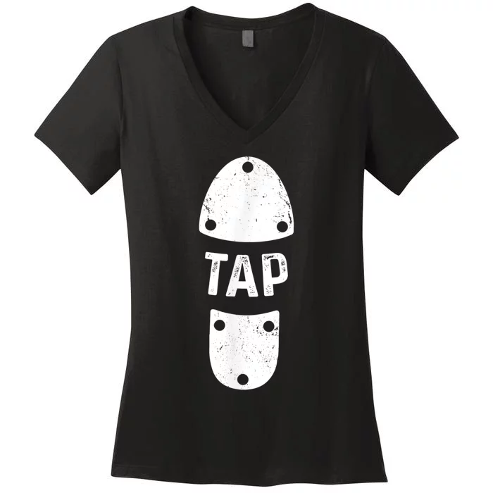 Tap Dancer Shoe Tap Dance Women's V-Neck T-Shirt