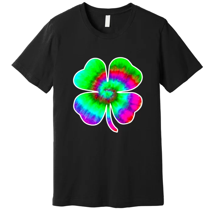 Tye Dye St Patricks Day Women Men Green Clover Irish 60's Premium T-Shirt